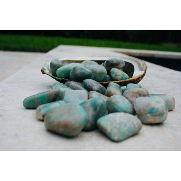 Tumbled Stone Amazonite Gemstone Crystals 4 Oz - Picture 5 of 7